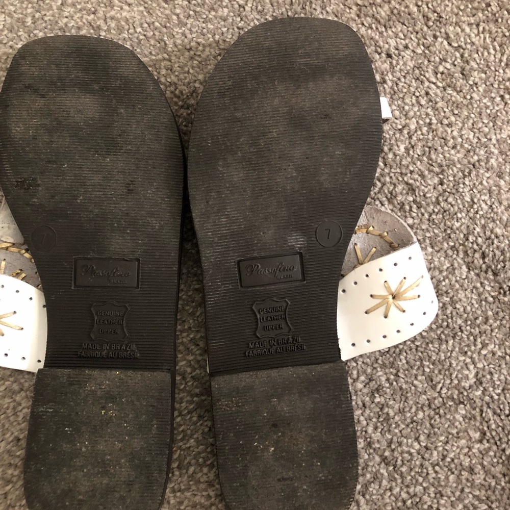 White and Brown Women's Sandals - Picture 3 of 3
